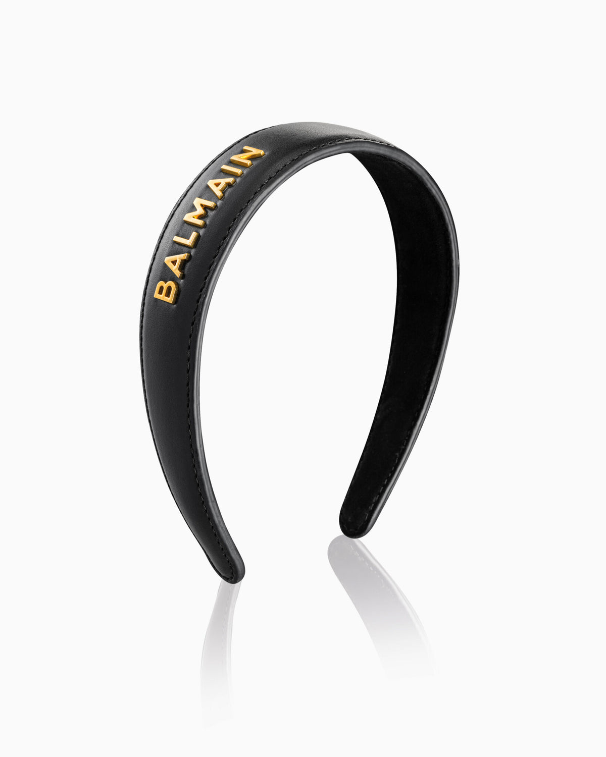 Balmain Hair Couture Black Leather Headband