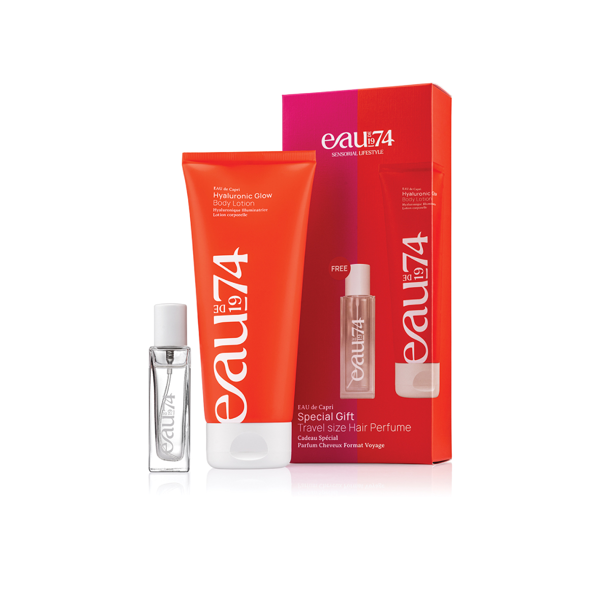 EAU de Capri Gift Set lozione corpo illuminante e profumo per capelli