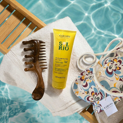 Kit Sol do Rio Cadiveu | Shampoo + Re-Charge Protein + Beach Waves Spray + Borsa Omaggio