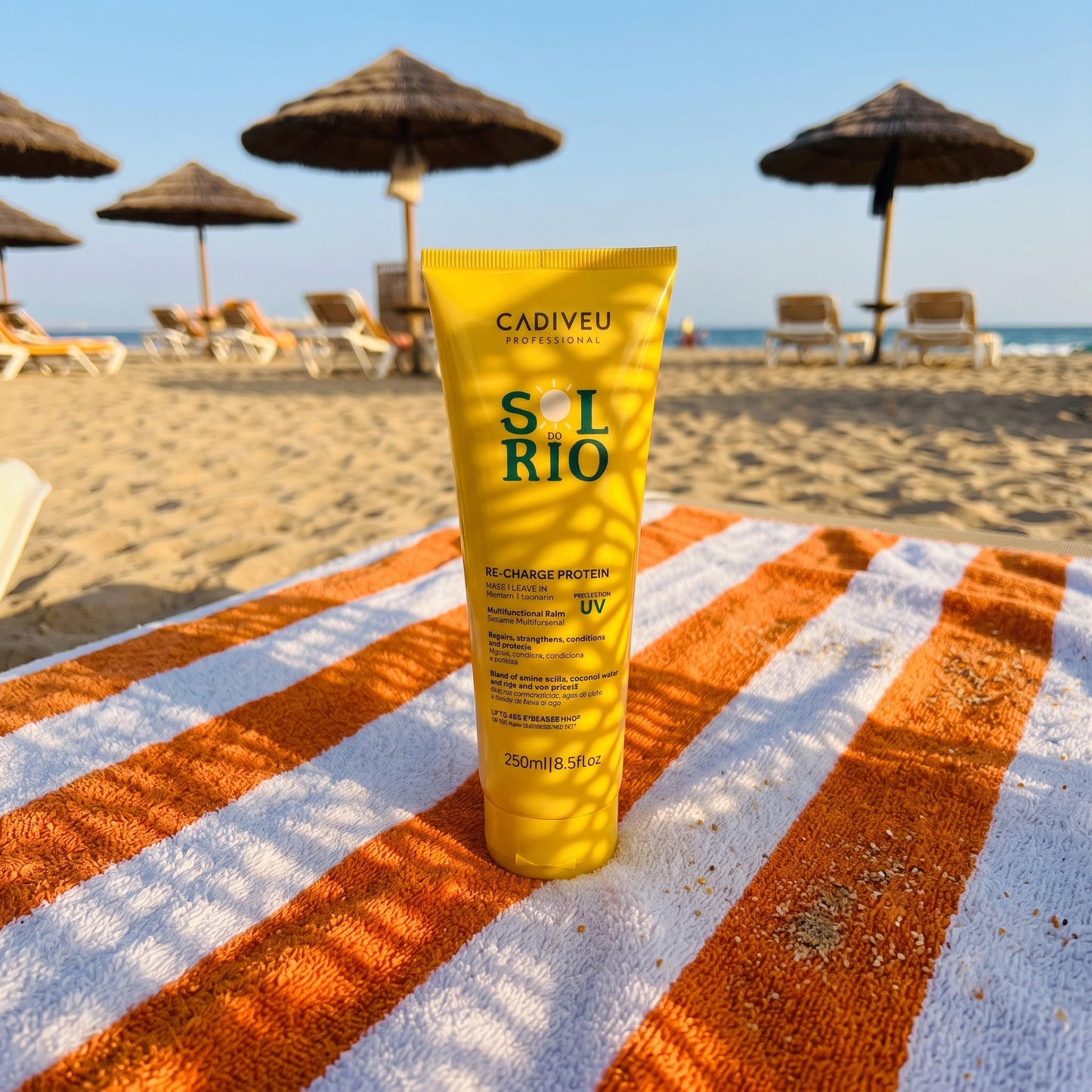 Kit Sol do Rio Cadiveu | Shampoo + Re-Charge Protein + Beach Waves Spray + Borsa Omaggio